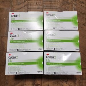 Lot of 6 3M Coban 2 Lite 2 Layer Compression System 2794N 4in x 5.1yd Exp 2027